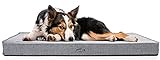 Pecute Hundekissen für Mittlerer Hunde, 101*69*7cm Rechteck Hundebett mit Memory Foam, Orthopädisches Hundematratze mit Waschbarem Bettbezug und Rutschfester Boden Grau L