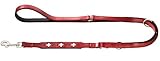 HUNTER Swiss Verstellbare Führleine für Hunde, Leder, hochwertig, schweizer Kreuz, 1,8 x 200 cm, rot