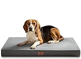 Bedsure Hundekissen Orthopädisch Memory Foam Hundematratze für Grosse Hunde, Hundebett mit Ergonomisch Design,Waschbar rutschfest Größe in 89x56x8 cm, dunkelgrau L