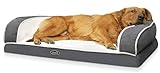 pecute Haustier Sofa (101x66x20cm), Orthopädisches Eck Hundebett, Couch Hundebett Hundekorb, Ergonomische Kontur Matratze Waschbare, Memory Foam Plattform,XL