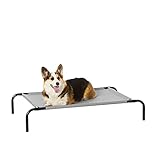 Amazon Basics – Erhöhtes Haustierbett mit kühlender Wirkung, Gr. M, 110 x 65 x 19 cm, Grau
