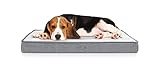 Pecute Hundekissen für Mittlerer Hunde, 89*56*7cm Rechteck Hundebett mit Memory Foam, Orthopädisches Hundematratze mit Waschbarem Bettbezug und Rutschfester Boden Grau M