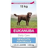 Eukanuba Daily Care Weight Control für große Rassen - Fettarmes Hundefutter zum Gewichtserhalt oder Diät bei Übergewicht, 15 kg