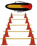 SPORTIKEL24 5X Parcours-Hürde - Kegel-Hindernis für Agility Training - Sprung- & Slalom-Hütchen für Hund, Sport, Pferd & Kind - 5er-Set - rot & gelb