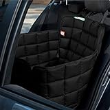 Doctor Bark Hunde 1-Sitz-Autoschondecke für die Rücksitzbank, All-Side Schutz mit Reißverschluss für alle PKWs und SUVs, S in Schwarz