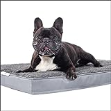 Dogoo® - Hundebett L | 435gm2 Fluffy Stoff für mittelgroße Hunde 90x70cm | Orthopädisches Kissen für Hunde, gut die Gelenke | waschbar | grau | Größe M-XL | Hundebett Hundematratze