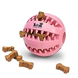pretty petZ® Hundeball mit Zahnpflege-Funktion Noppen aus Naturkautschuk | Robuster Hunde Ball | Hundespielball für Große & Kleine Hunde | Kauspielzeug aus Naturgummi für Leckerli