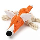 Sedioso Plüsch-Hundespielzeug, interaktiv, gefüllter Fuchs, Hundespielzeug gegen Langeweile, Kauspielzeug, niedliches quietschendes Hundespielzeug für Welpen, kleine, mittelgroße und große Rassen