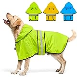 Weesiber Reflektierender wasserdichter Hunde-Regenmantel – verstellbare Haustierjacke, leichter Hunde-Slicker-Poncho mit Kapuze für kleine bis sehr große Hunde und Welpen (XL, Grün)