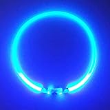 PetSol LED Leuchthalsband für Hunde USB Aufladbar LED Hundehalsband Stück hundehalsband Leuchtend Wiederaufladbares und Längenverstellbareres mit DREI Beleuchtungsmodi für Hunde und Katzen (Blau)
