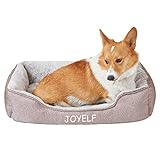JOYELF Hundebett Waschbares beruhigendes Katzenbett, süßes Flauschiges Haustier Anti Angst Sofa für kleine bis mittelgroße Hunde und Katzen - mittelgroßes Rechteck