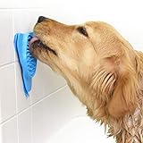 Aquapaw Slow Treater, Leckerli-Spender, saugt sich an der Wand fest zur Ablenkung bei der Hundedusche, Fellpflege und Hunde Training