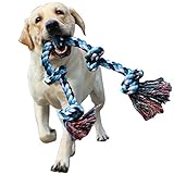 EONAZE Hundespielzeug Seil für Starke große Hunde, Zerrspielzeug Hund Robuste Kauspielzeug 5 Knoten Tau für Aggressive Kauen, 92 cm Hundeseile interaktive Kauen Hunde Spielsachen für Grosse Hunde