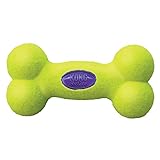 KONG – AirDog Squeaker Bone – Quietschendes, Federndes Apportierspielzeug aus Tennisballmaterial – Für Mittelgroße Hunde