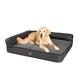 JAMAXX® Premium 4-in-1 Sofa orthopädisch Memory Foam Matratze EXTRA BREIT Hundekissen für große Hunde - Hundebett Hundesofa flauschig weich kuschelig - Waschbar PDB3015 (L) 120x90 anthrazit grau