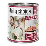 daily choice - 12 x 800 g - Nassfutter für Hunde - getreidefrei - Mit Rind - 70% Frischfleisch- und Innereienanteil Optimale Verträglichkeit