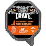 CRAVE Premium Pastete mit Huhn & Truthahn für Hunde – Getreidefreies Adult Nassfutter mit hohem Proteingehalt – Schalen 14x 150 g