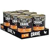 CRAVE Premium Pastete mit Huhn & Truthahn für Hunde – Getreidefreies Adult Nassfutter mit hohem Proteingehalt – Dosen 6 x 400 g