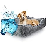 HunDu Hundebett für Mittelgroße Hunde [aus PET-Flaschen Recycelt] Waschbar Hundekörbchen 90x70 x20cm auch für kleine Hunde Dog Bed Hundekorb Abwaschbar Haustierbett auch für im Freien