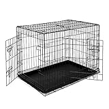lionto Hundetransportkäfig Tiertransportbox Hundebox Größe (XL) 92x58x64 cm