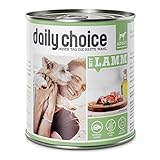 daily choice - 6 x 800 g - Nassfutter für Hunde - getreidefrei - Mit Lamm - 70% Frischfleisch- und Innereienanteil Optimale Verträglichkeit