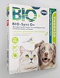 BIO-Spot On 4 Pipetten I Natürliches Mittel gegen Zecken und Flöhe I Zeckenschutz für Hunde und Katzen auf Biologischer Basis für kleine Hunde und Katzen