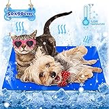 Wilktop Kühlmatte Hunde, Groß Haustier kühlmatte Kühlpad Für Hunde und Katzen-Matte zur Regulierung der Körpertemperatur-Kühlkissen Hundematte Kühldecke für Hunde und Katzen (50x90cm)